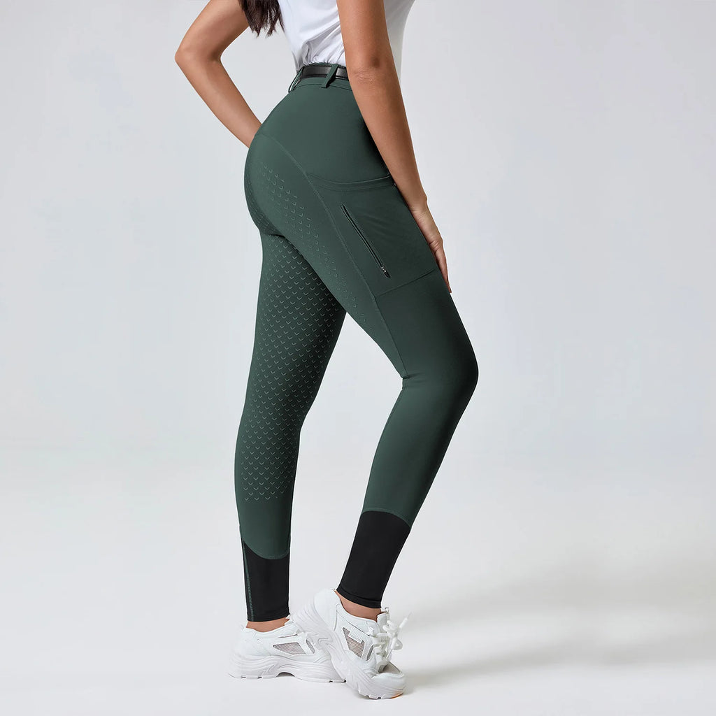 Women Equestrian Clothing Full Seat Silicone Anti-Slip Durable Riding Breeches Horse Riding Pants Tights for Sports Quick-Drying