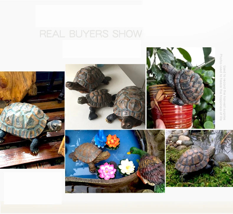 Resin Tortoise Outdoor Garden Pond Fish Tank Bonsai Decorative Turtle Animal Sculpture For Home Garden Decor Ornament