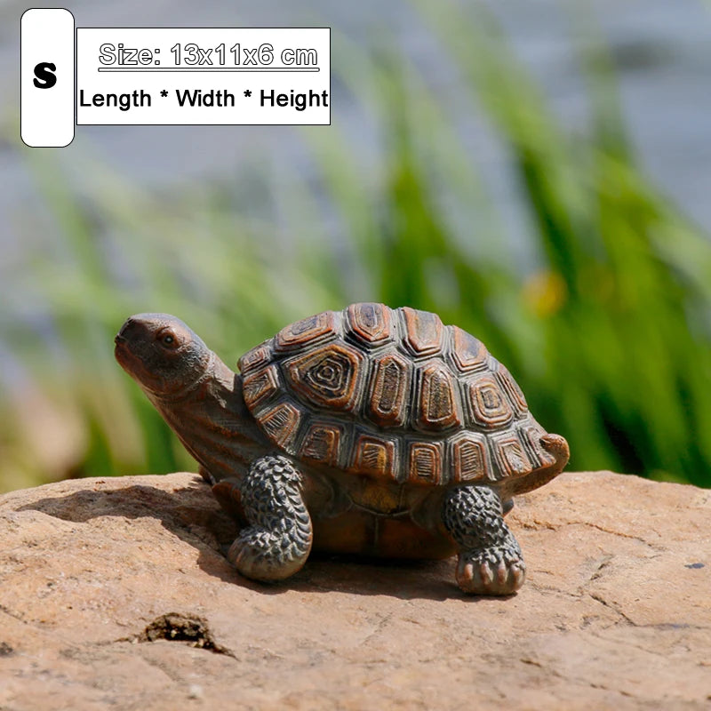 Resin Tortoise Outdoor Garden Pond Fish Tank Bonsai Decorative Turtle Animal Sculpture For Home Garden Decor Ornament