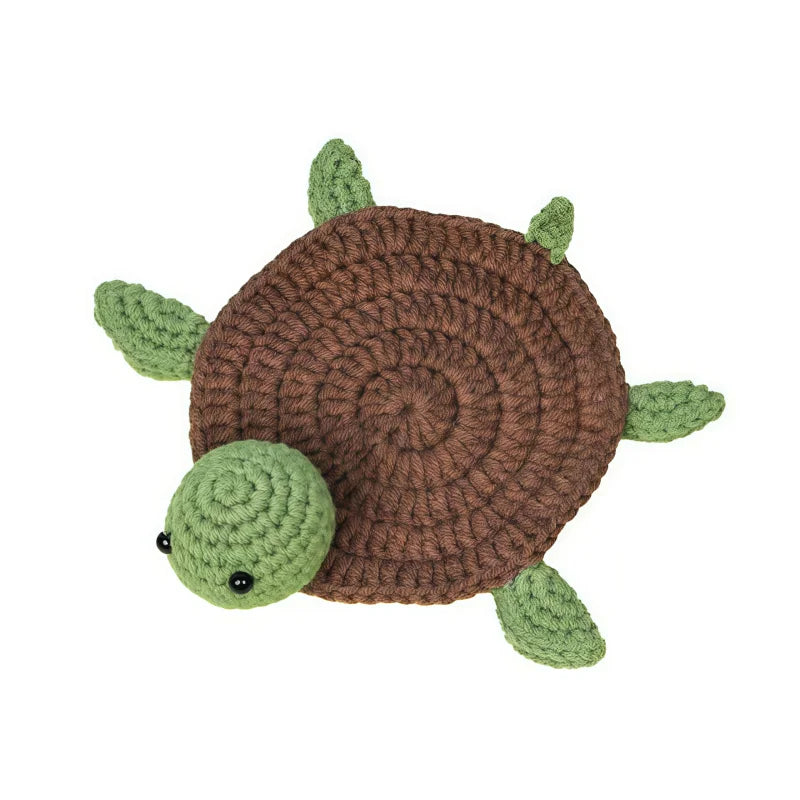 Handmade Crochet Turtle Coaster Set Beverage Drink Mug Mat Home Decor Cute Tabletop Gift Bulk Wholesale Supplies