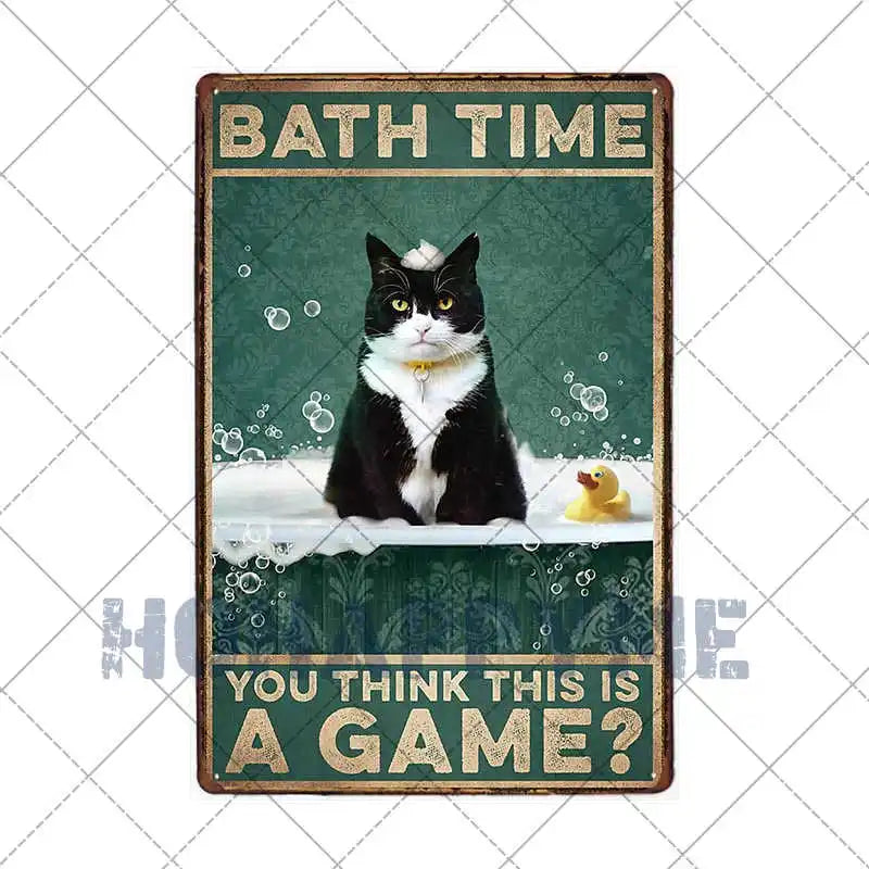 Black Cat Metal Sign Wall Art