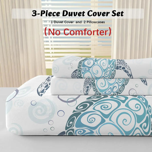 Sea Turtle Ocean 3-Piece Duvet Cover Set with Comforter