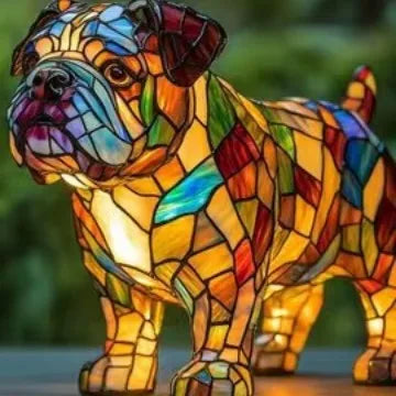 Dog Resin LED Night Light Art Animal Statue Creative Home Desktop Decoration Ornament