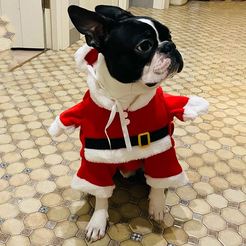Christmas Dog Costume Funny Santa Claus Clothes For Small Medium Dogs Cats Cute Puppy Dress Up Apparel Chihuahua Pug Party Gifts