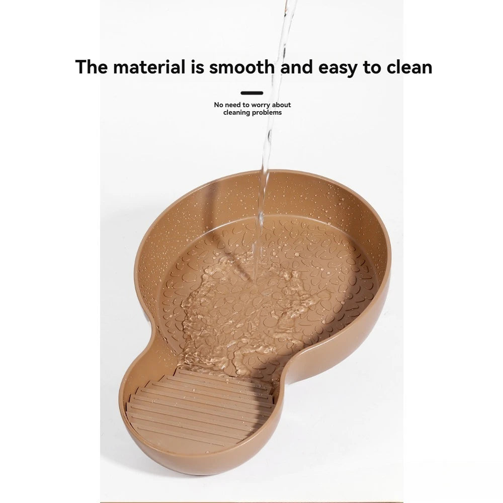 Turtles Bathing Pool Water Bowl with Slip Proof 35x28.50cm Friendly Habitat with Steps for Reptiles Resting and Soaking