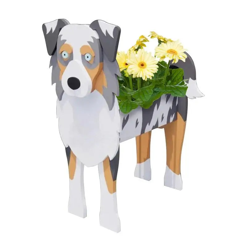 Australian Shepherd Flower Planter Box