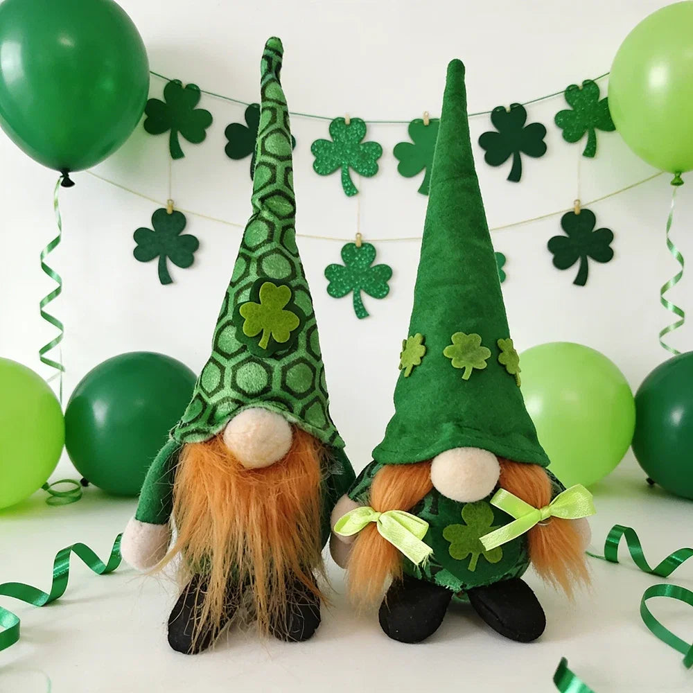 St. Patrick's Day Doll, Irish Lucky Clover Doll, Party Home Desktop Decor Doll,  Gift Doll, Irish Day Green Hat Faceless Doll