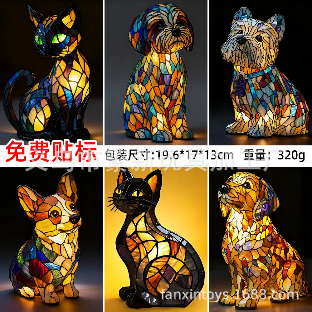 Dog, Cat & Animals Glass Lamp