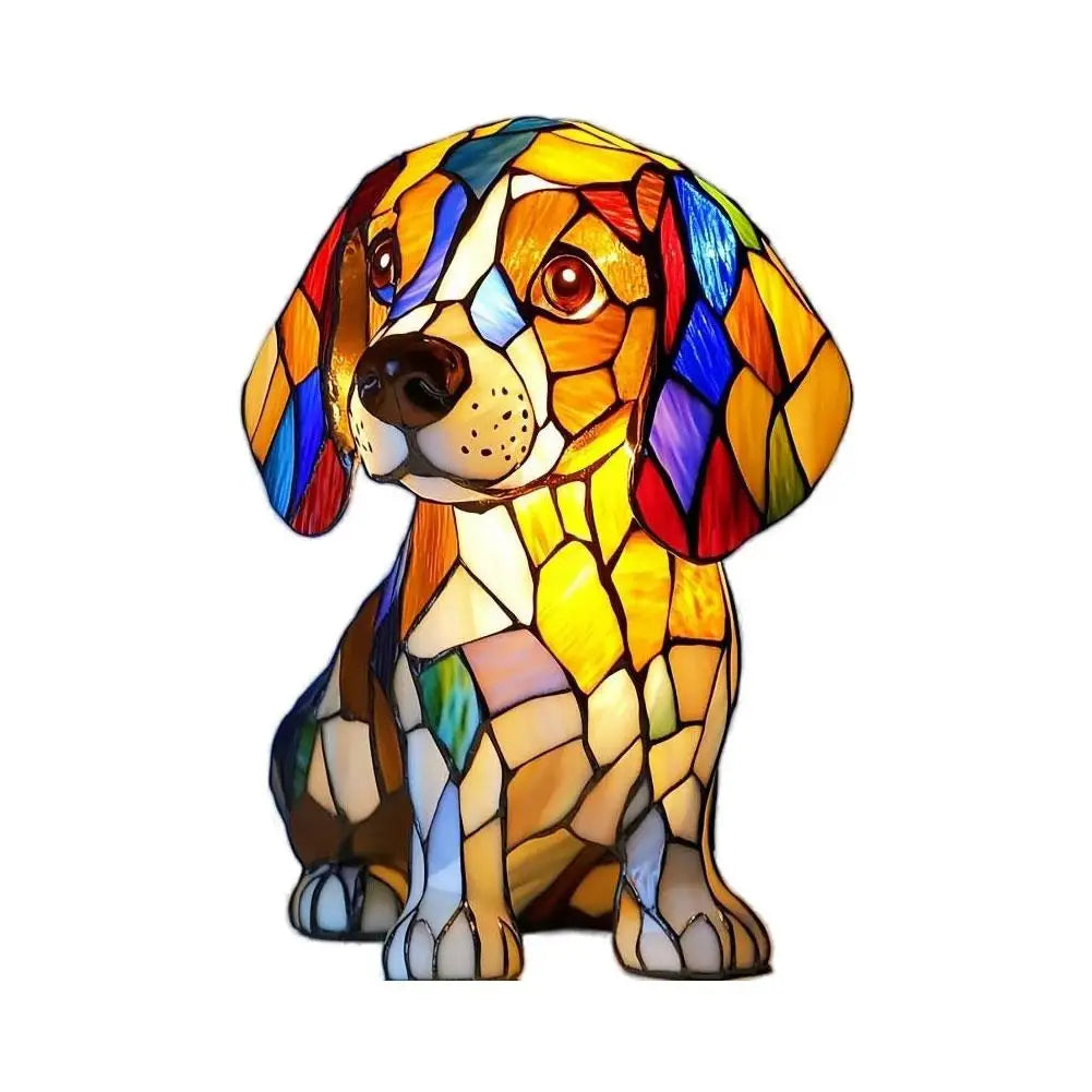 Dog & Cat Glass Lamp
