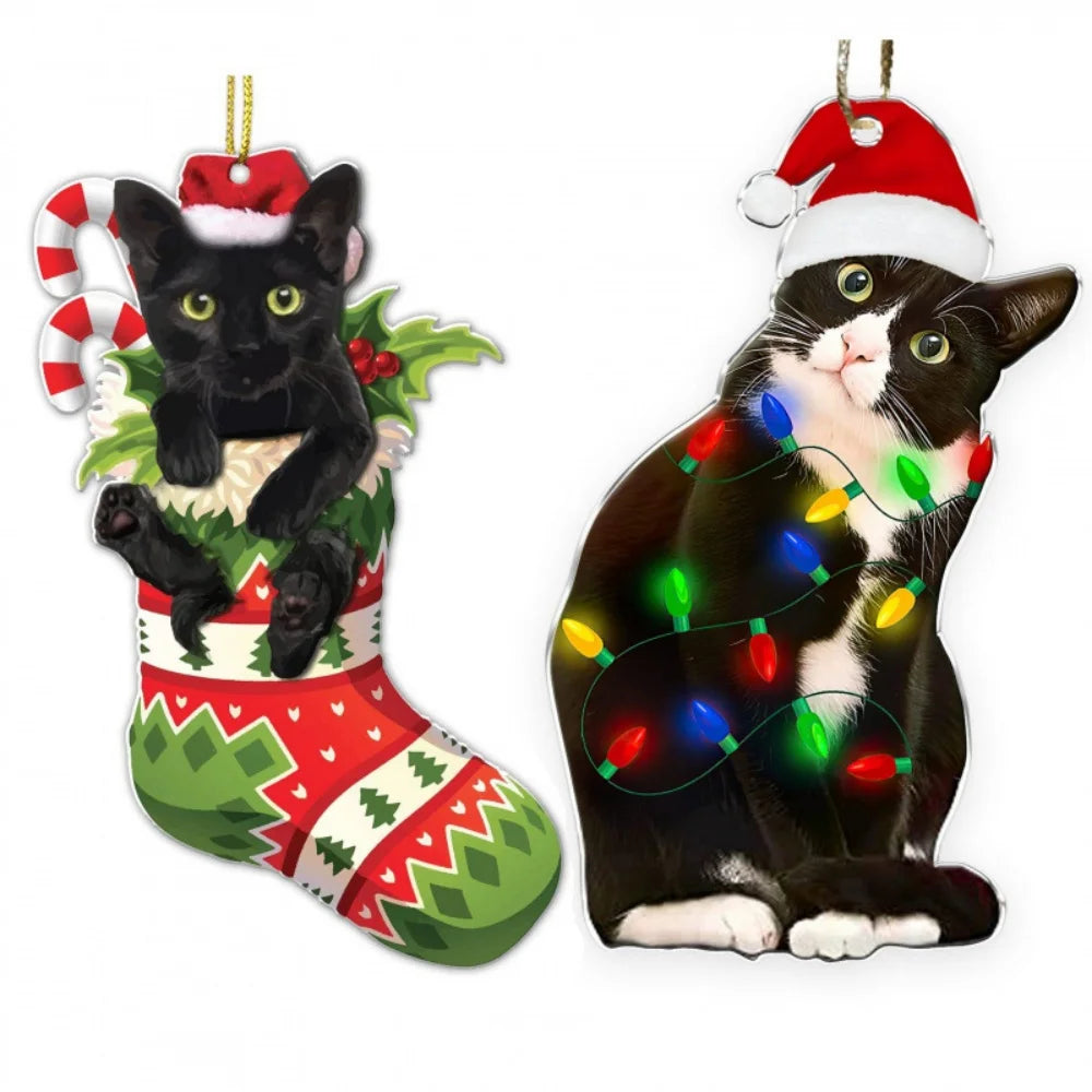Black Cat Christmas Ornament