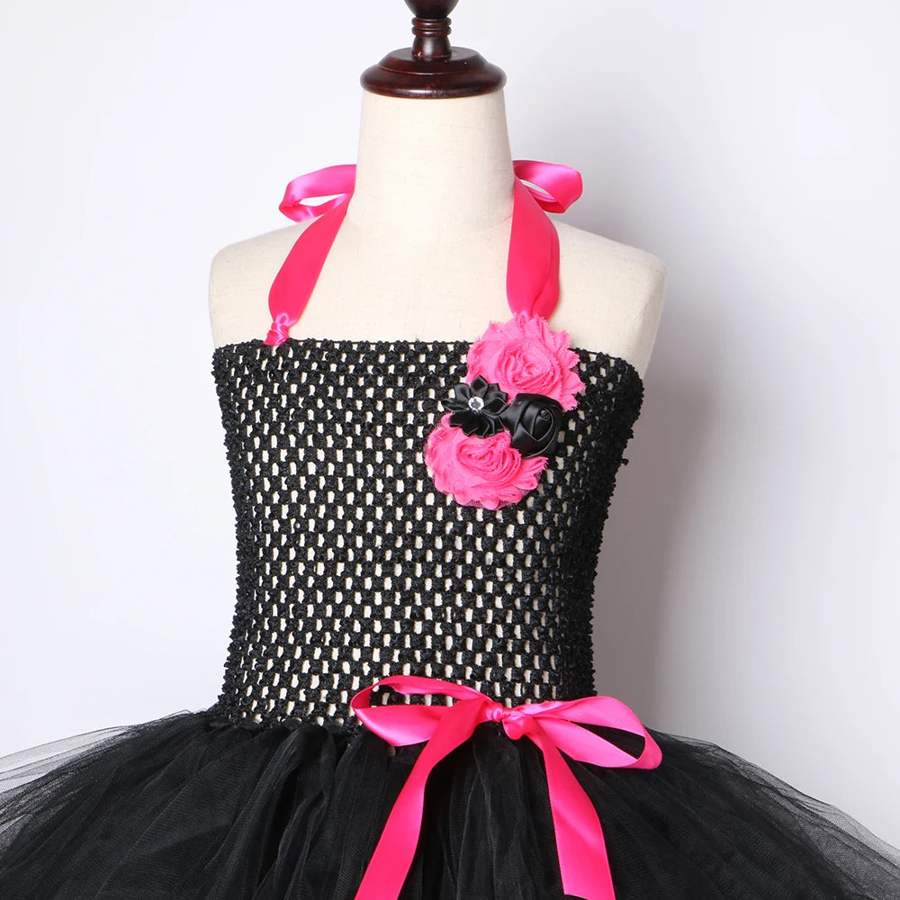 Hot Pink Black Cat Costume for Halloween