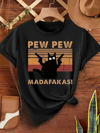 Black Cat "Pew Pew" T-Shirt