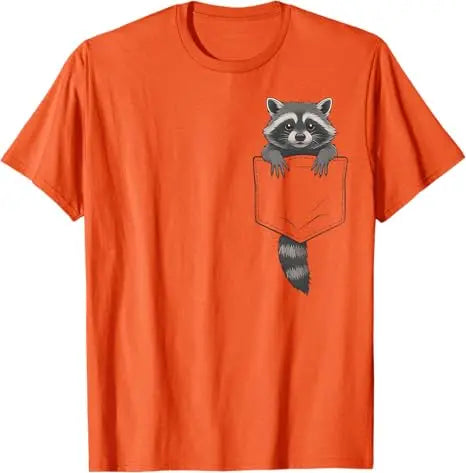 Cute Raccoon Pocket Funny Gifts for Men Women Kid T-Shirt Raccoon in Pocket Apparel Novelty Gifts Y2k Graphic Tees Novelty Gift