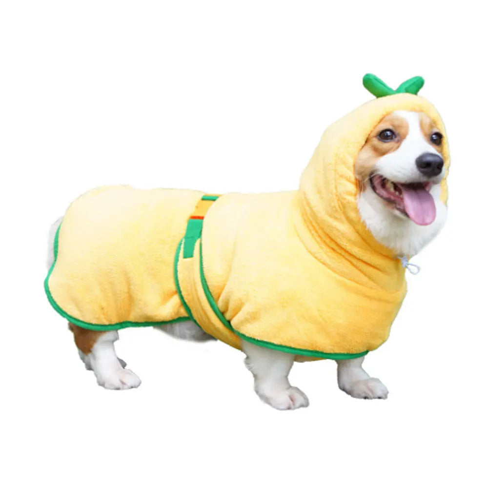 Pet Clothes Halloween Cute Pumpkin Transformation Dog Bathrobe Coral Fleece Water Absorbent Clothes For small medium Large Dogs