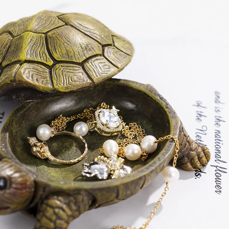 Turtle Resin Statue Figurine Micro Landscape Ornaments Storage Box Perfect for Outdoor Lawn Gardens Home Art Decor