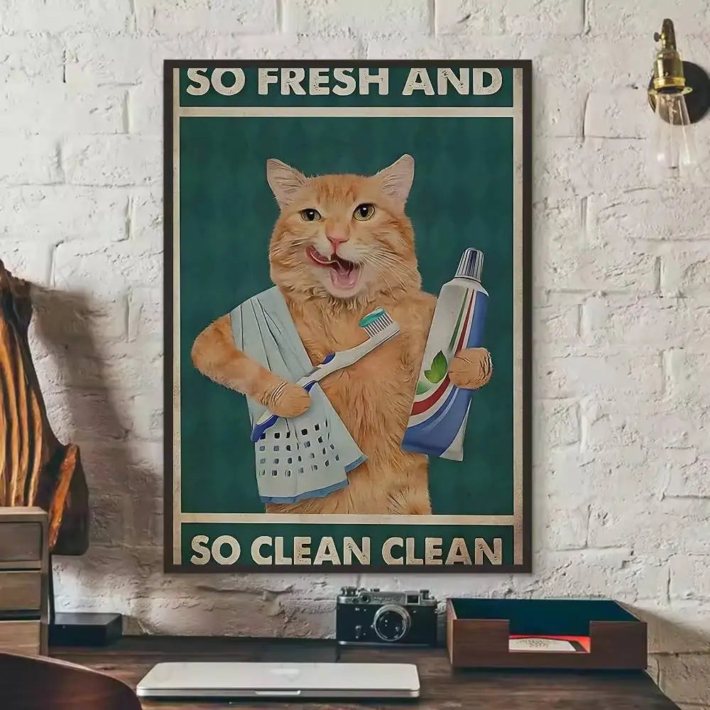 Black Cat Art Poster Wall Decor