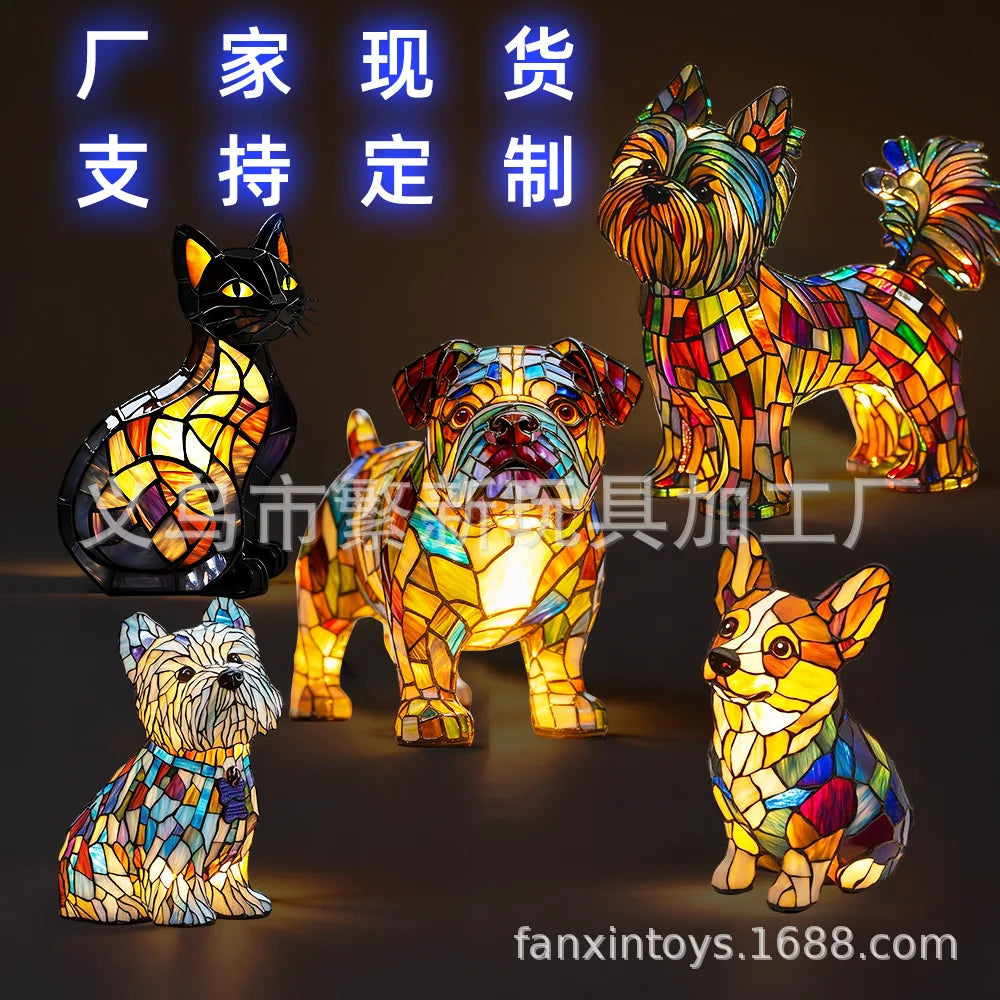 Dog, Cat & Animals Glass Lamp