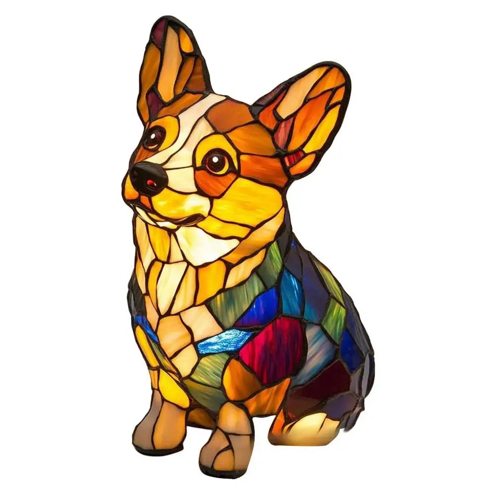 Dog & Cat Glass Lamp