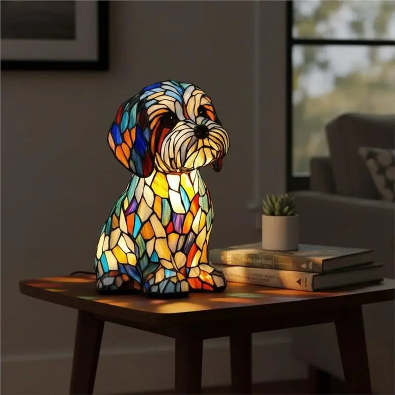 Shih Tzu Glass  Lamp