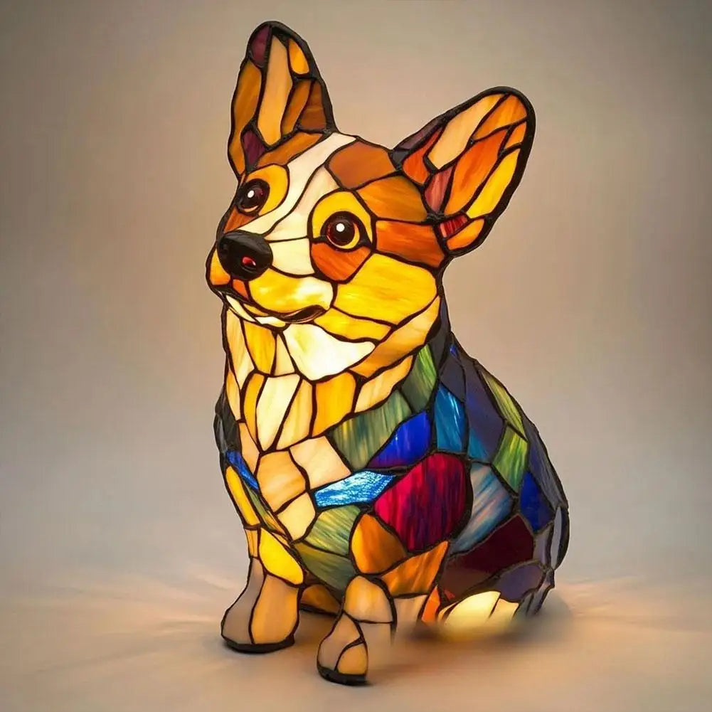 Dog & Cat Glass Lamp