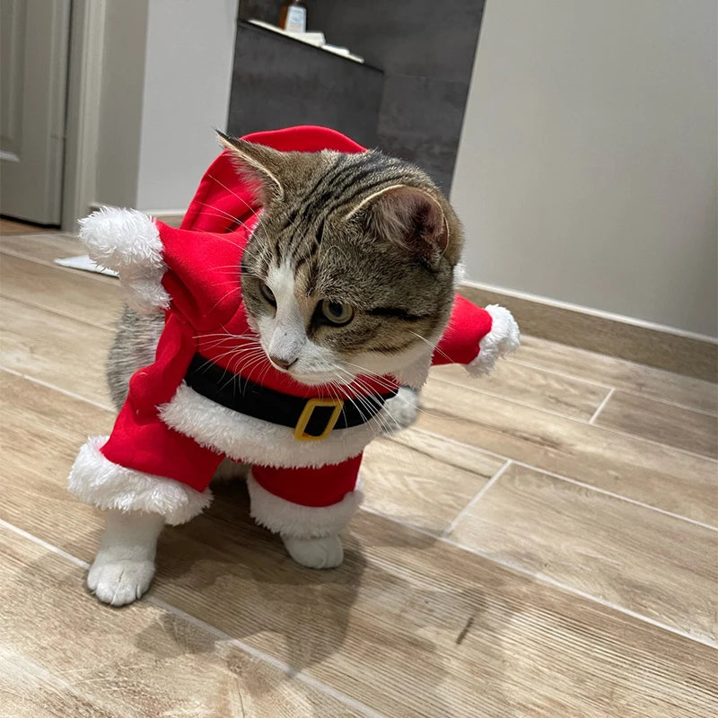 Christmas Dog Costume Funny Santa Claus Clothes For Small Medium Dogs Cats Cute Puppy Dress Up Apparel Chihuahua Pug Party Gifts