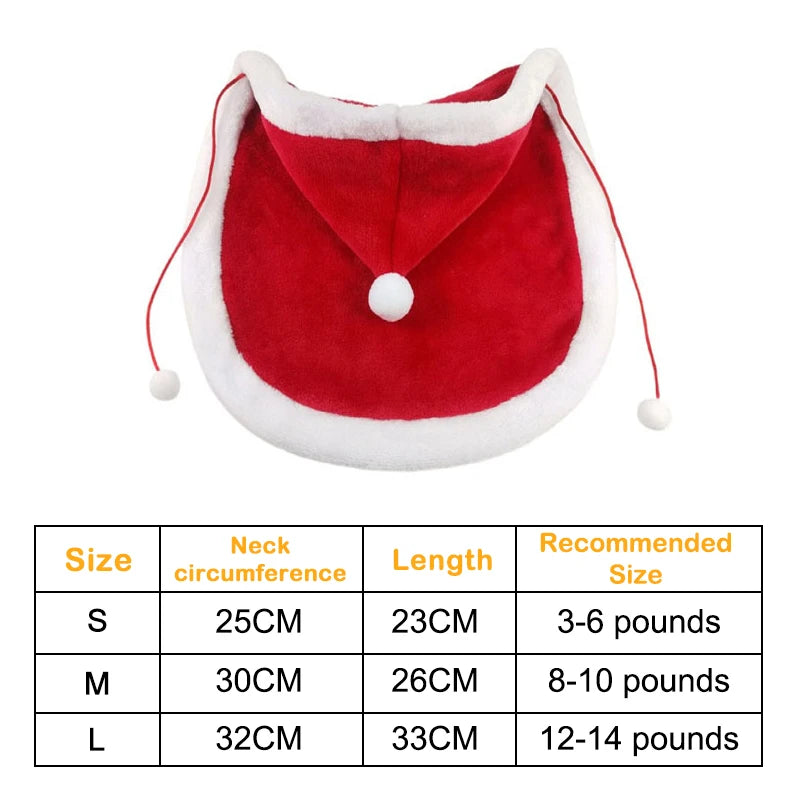 Festive Cat Dog Santa Hat & Scarf Christmas Outfit - Small Dog Holiday Apparel
