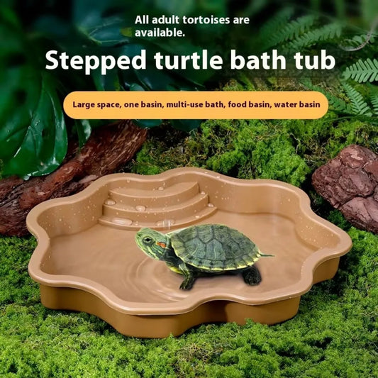 Turtles Bathing Pool Water Bowl with Slip