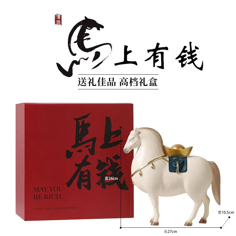 Large Luxury Horse Figurine Modern Creative Home Decor for Living Room TV Cabinet Entryway Elegant Housewarming Gift