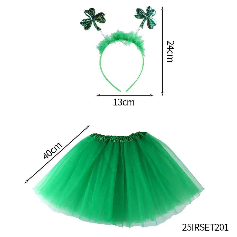St. Patrick's Day hats, ties, skirts, various outfits suitable for Mardi Gras party role-playing supplies