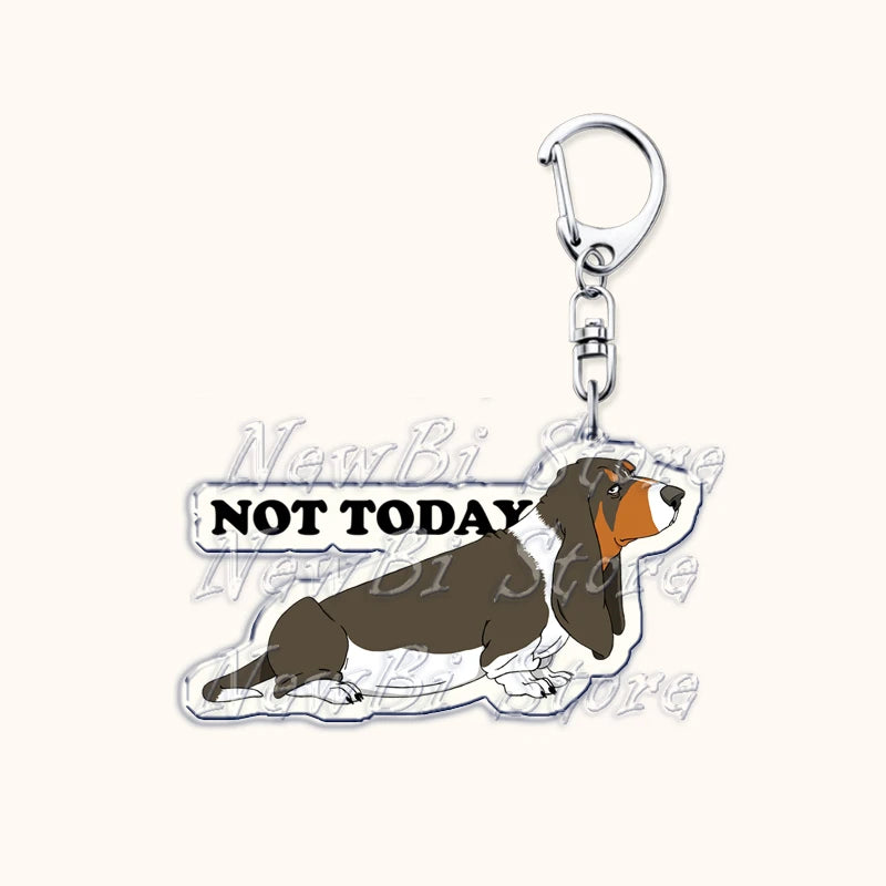 Funny Basset Hound Keychain