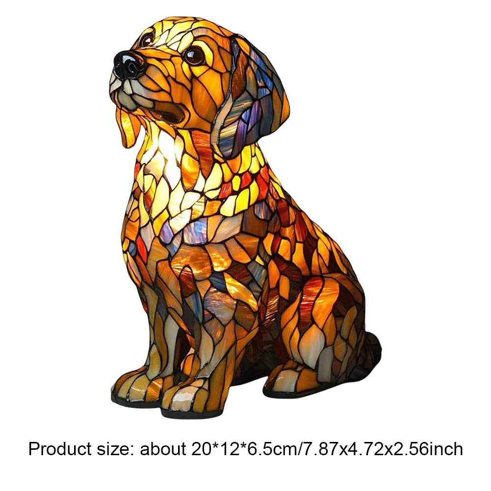 Dog Glass Lamp