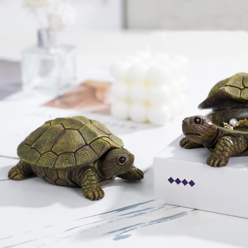 Turtle Resin Statue Figurine Micro Landscape Ornaments Storage Box Perfect for Outdoor Lawn Gardens Home Art Decor