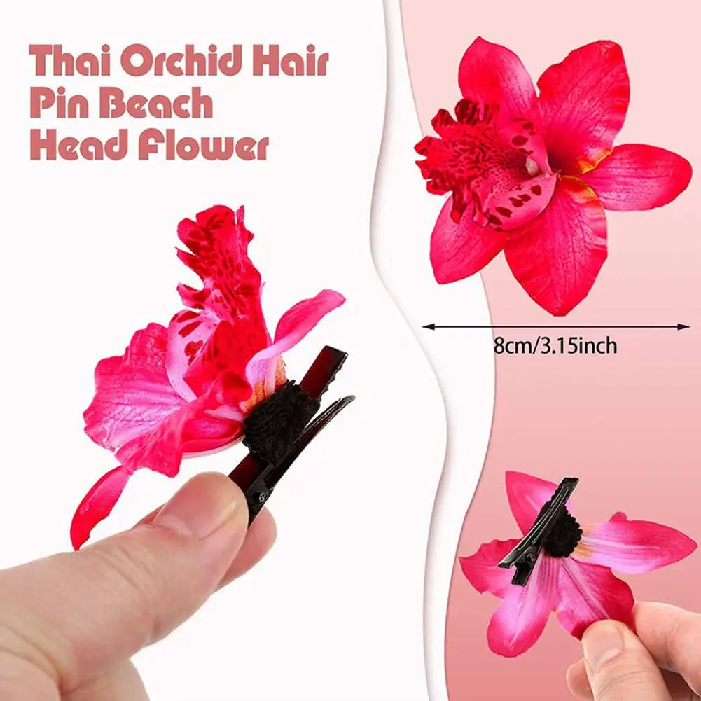 Hawaii Flower Hair Clips For Women Girls Floral Hibiscus Orchid Hairpins For Summer Beach Holiday Wedding Party Hair Access P0T4