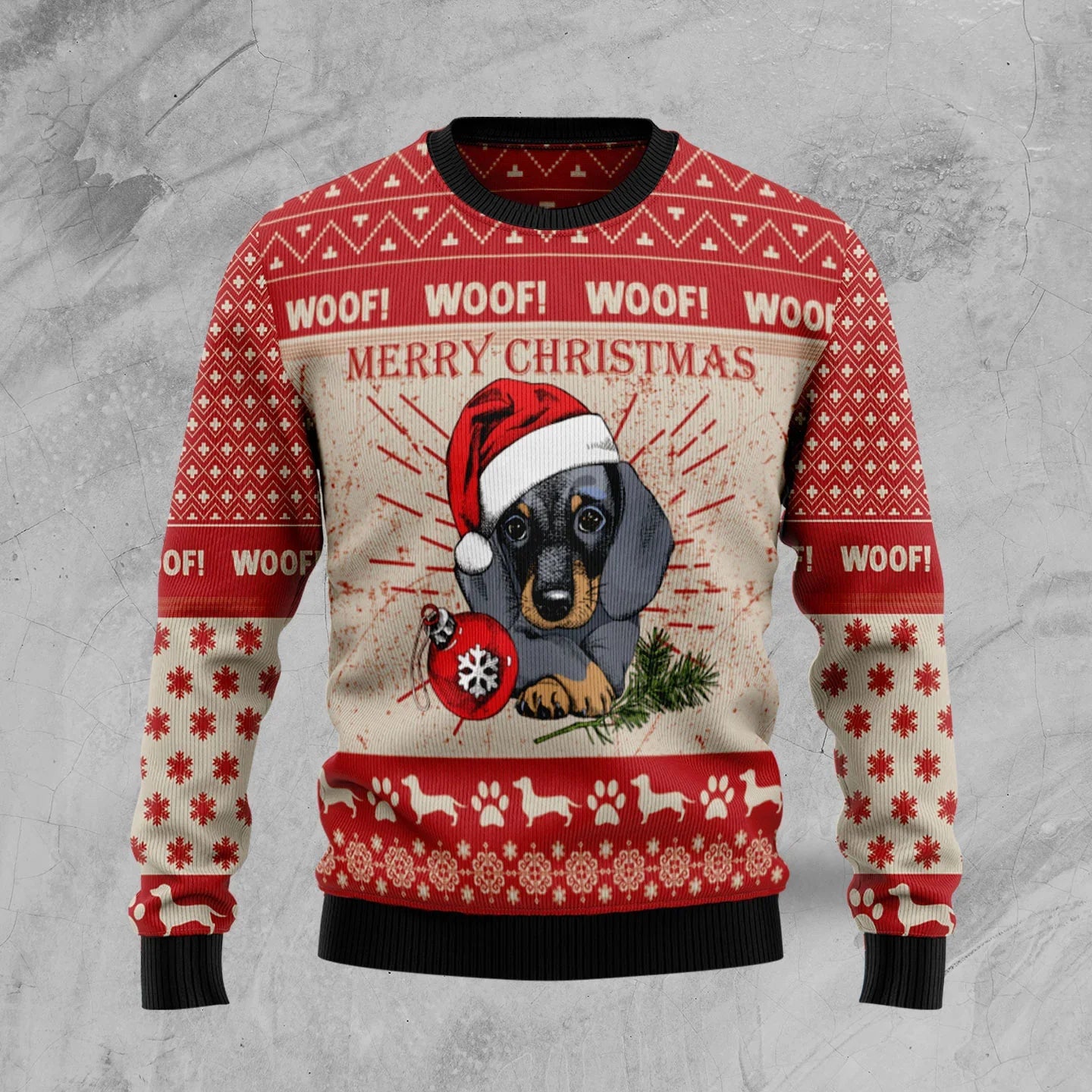 Christmas Dachshund Dog And Sloth Lover 3D Printed Mens Ugly Christmas Sweater Winter Unisex Casual Warm Knitwear Pullover MY46