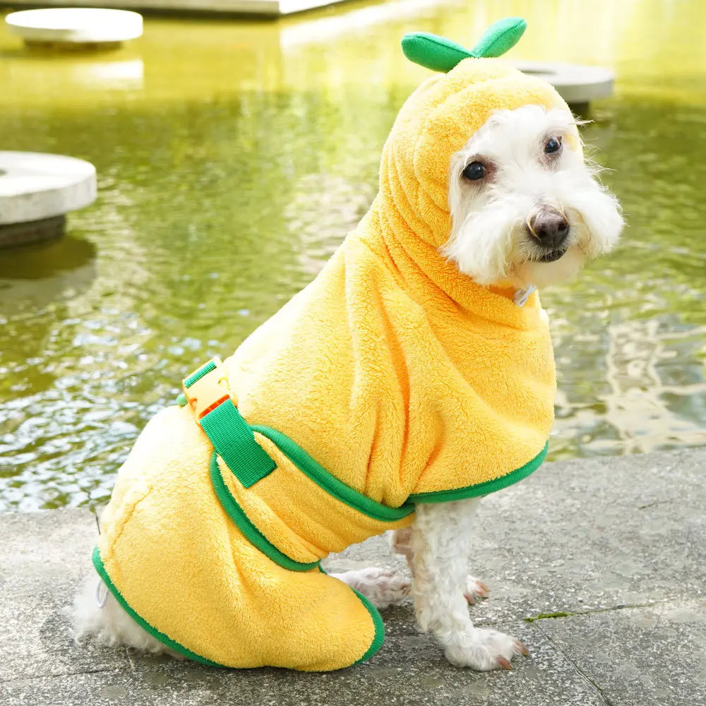 Pet Clothes Halloween Cute Pumpkin Transformation Dog Bathrobe Coral Fleece Water Absorbent Clothes For small medium Large Dogs
