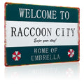 Retro Metal Resident Evil Welcome To Raccoon City Umbrella Sign for Home Decoration Iron Material Metal Deco Style