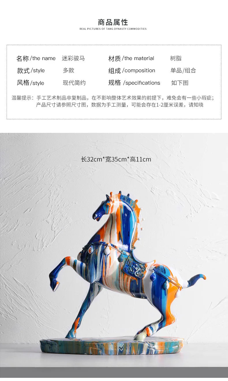 Large Luxury Horse Figurine Modern Creative Home Decor for Living Room TV Cabinet Entryway Elegant Housewarming Gift