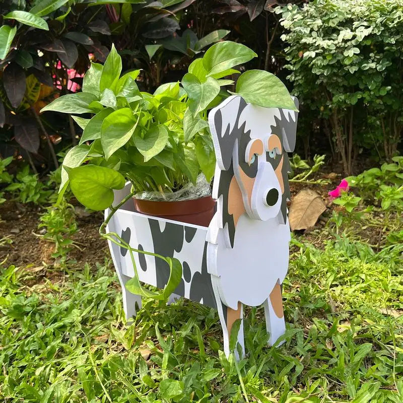 Australian Shepherd Flower Planter Box