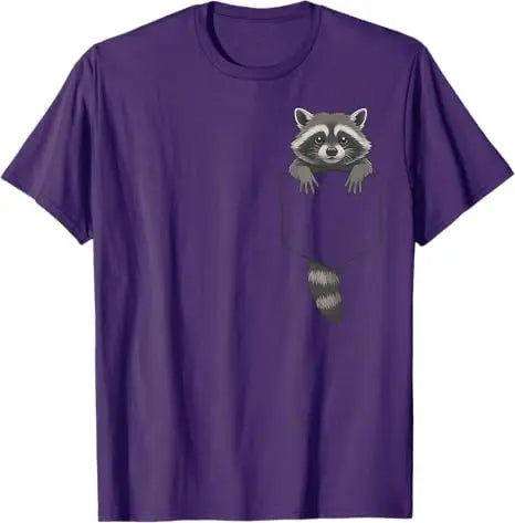 Cute Raccoon Pocket Funny Gifts for Men Women Kid T-Shirt Raccoon in Pocket Apparel Novelty Gifts Y2k Graphic Tees Novelty Gift
