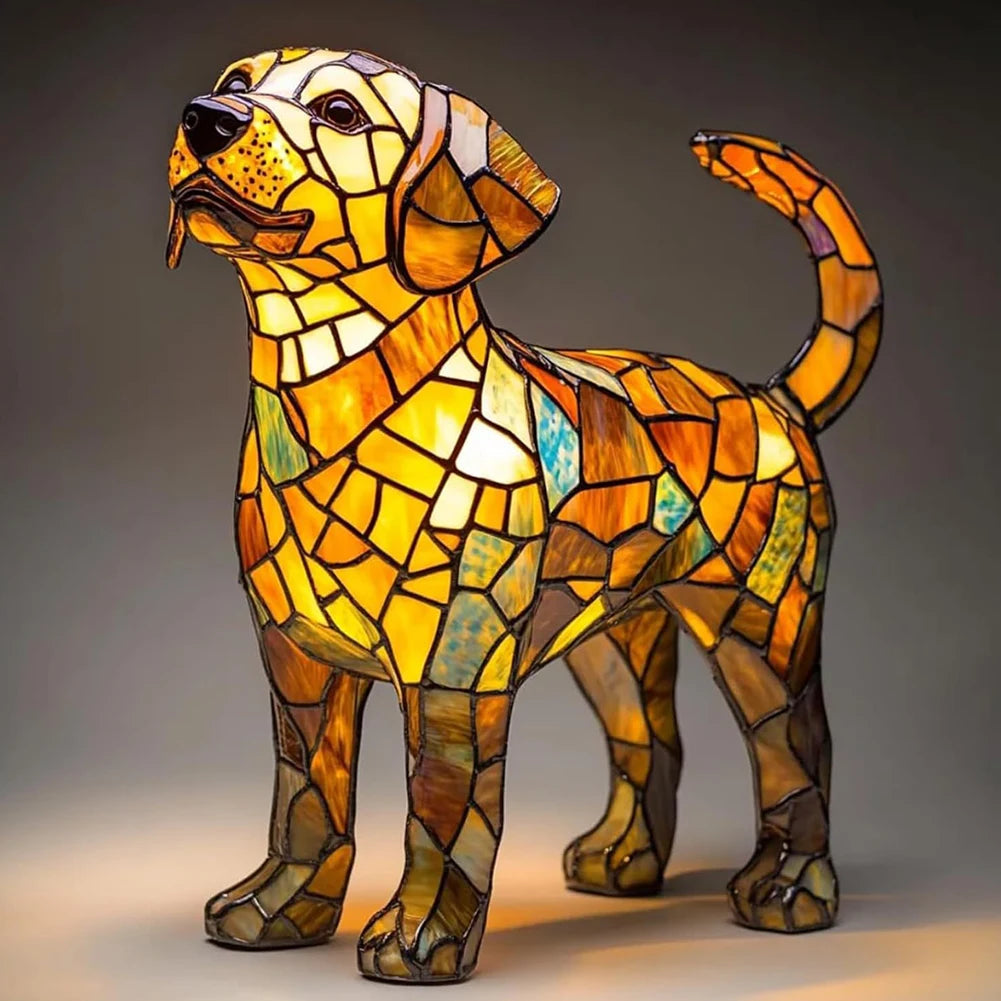 Dog Glass Lamp