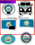 South Dakota Flag United States Vinyl Stickers Travel Vacation Decals Exterior Accessories Rv Decal Stickers Car Bumper Protecto