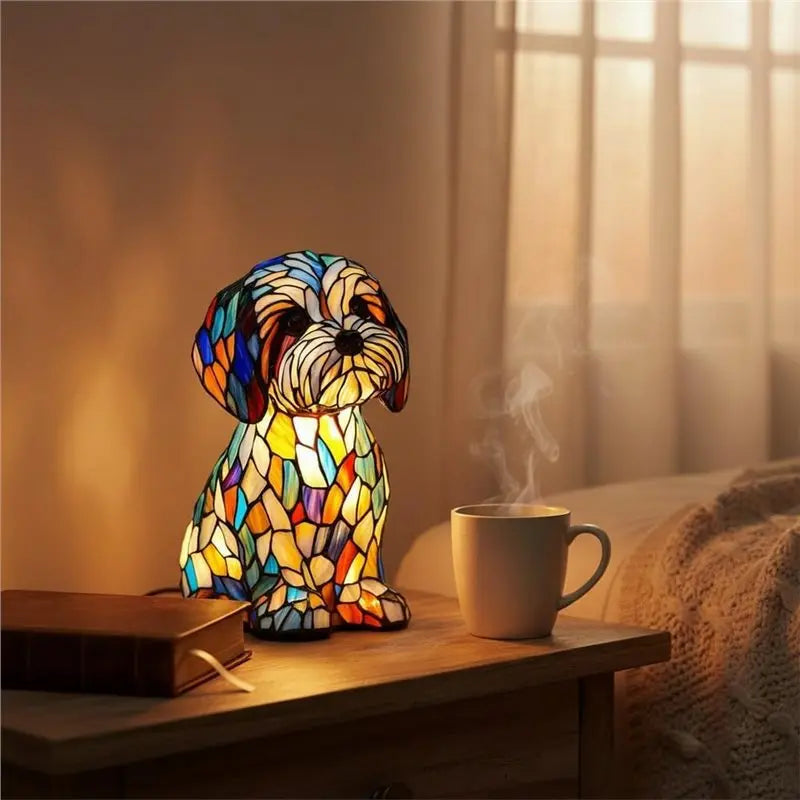 Shih Tzu Glass  Lamp