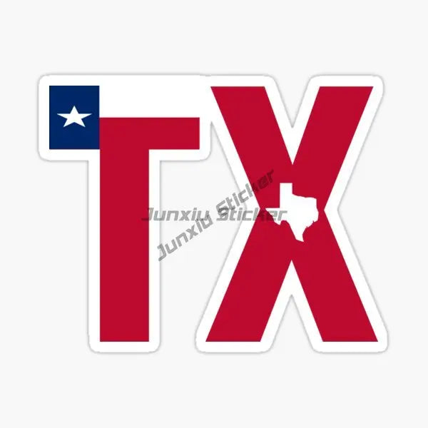 Texas Map Emblem Creative PVC Sticker for Decorate Car Van Truck Bicycle Window Wall Fridge Helmet Motorcycle Decal Accessorie