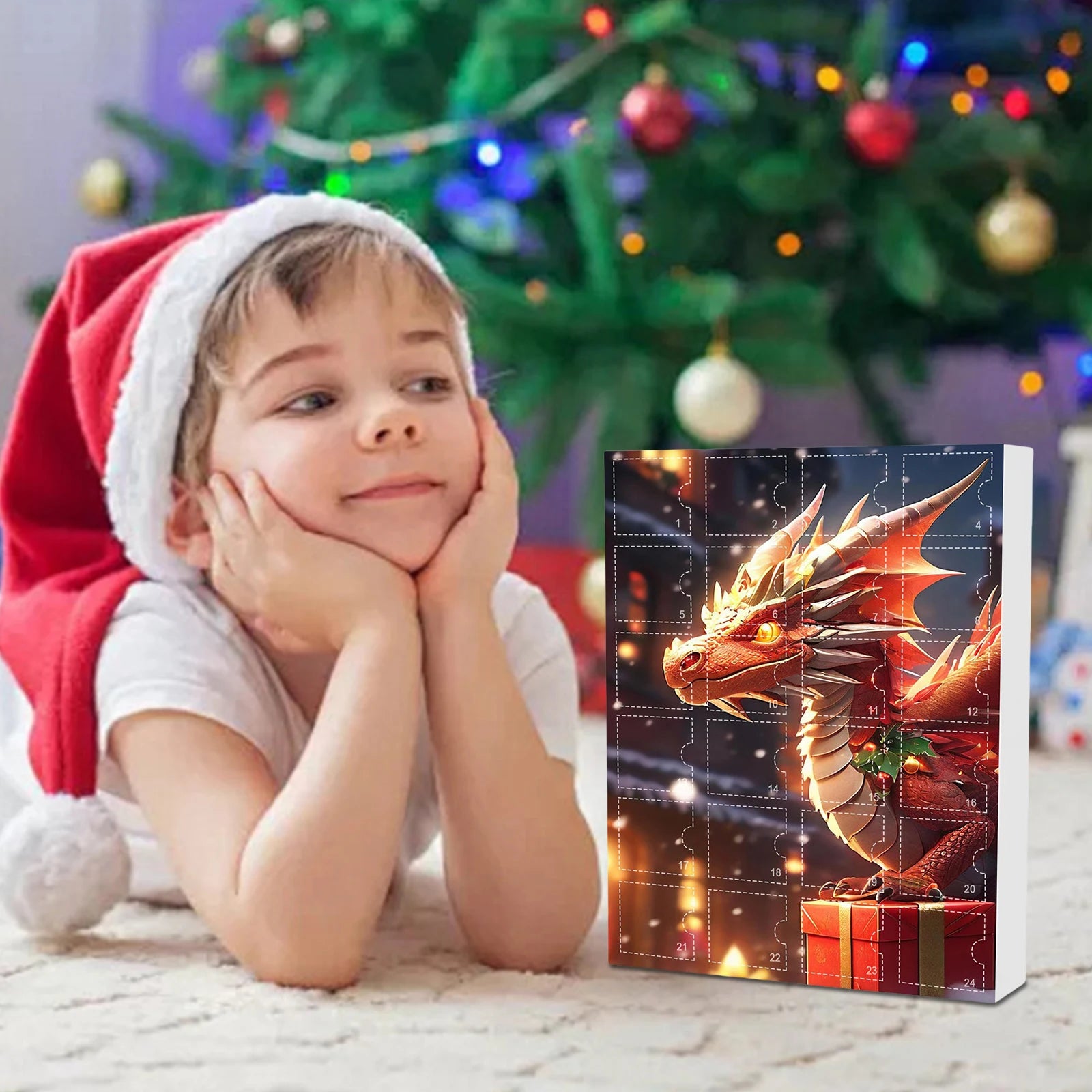 Dog/Dragon/Cat 24 Days Christmas Countdown Calendar Christmas Advent Calendar Xmas Countdown Calendar for Dog Lovers 2D
