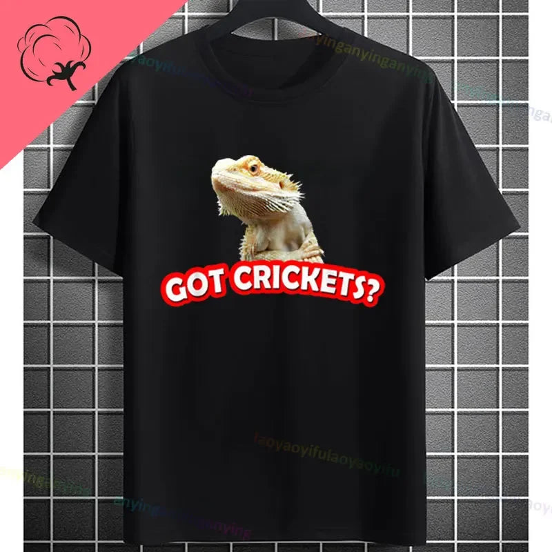 Men's "Bruh" Bearded Dragon Graphic T-Shirt Pure Cotton Short-sleeve Humor Style Tee Perfect Gift for Reptile Lovers