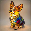 Dog Resin LED Night Light Art Animal Statue Creative Home Desktop Decoration Ornament