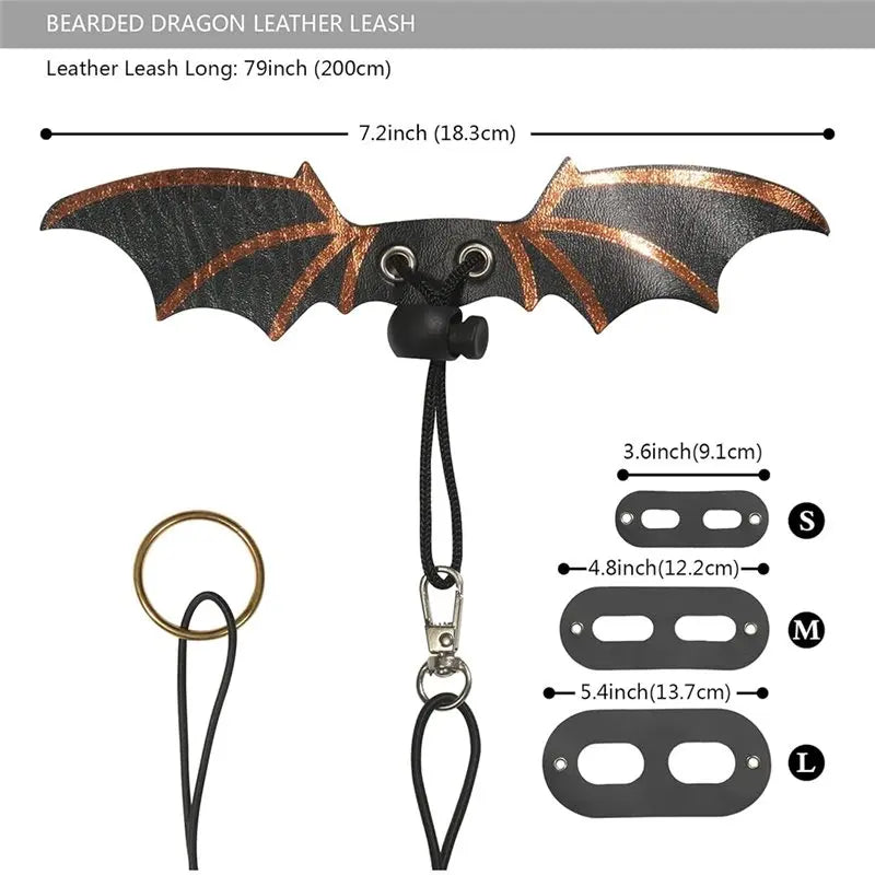 SOFT-Adjustable Harness With Leather Wings And Sling Bag, Bearded Dragon Leash And Harness Set, Beardie Carrier, Lizard