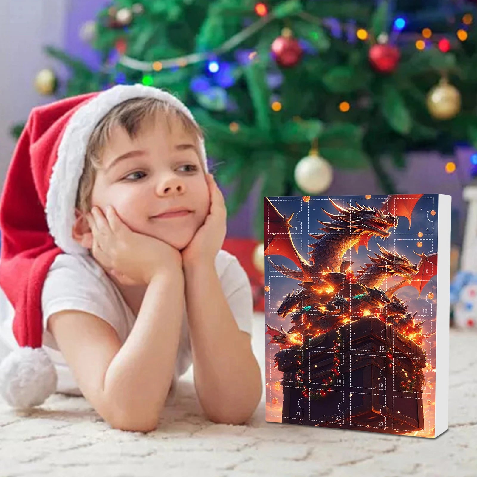 Dog/Dragon/Cat 24 Days Christmas Countdown Calendar Christmas Advent Calendar Xmas Countdown Calendar for Dog Lovers 2D