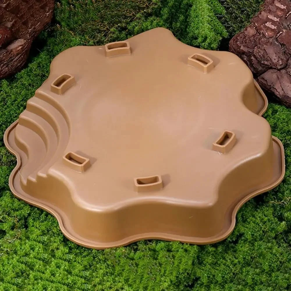Turtles Bathing Pool Water Bowl with Slip Proof 35x28.50cm Friendly Habitat with Steps for Reptiles Resting and Soaking