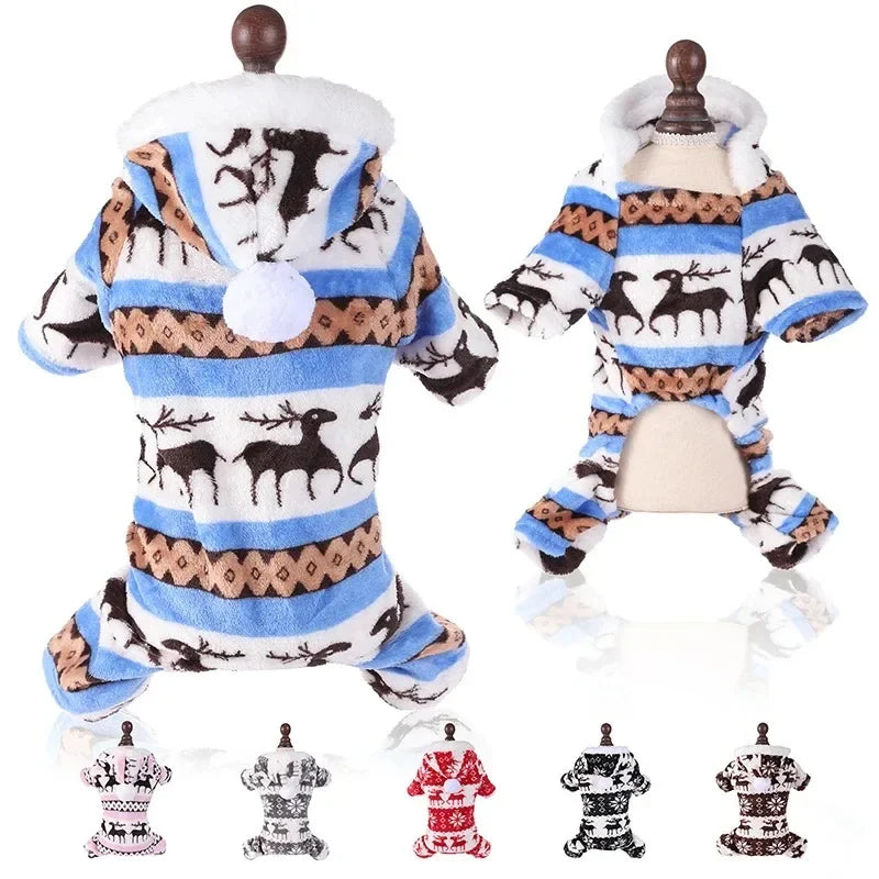 Dog Christmas holiday clothes super soft coral fleece pet clothes warm cotton coatsoft coral fleece clothes for autumn winter